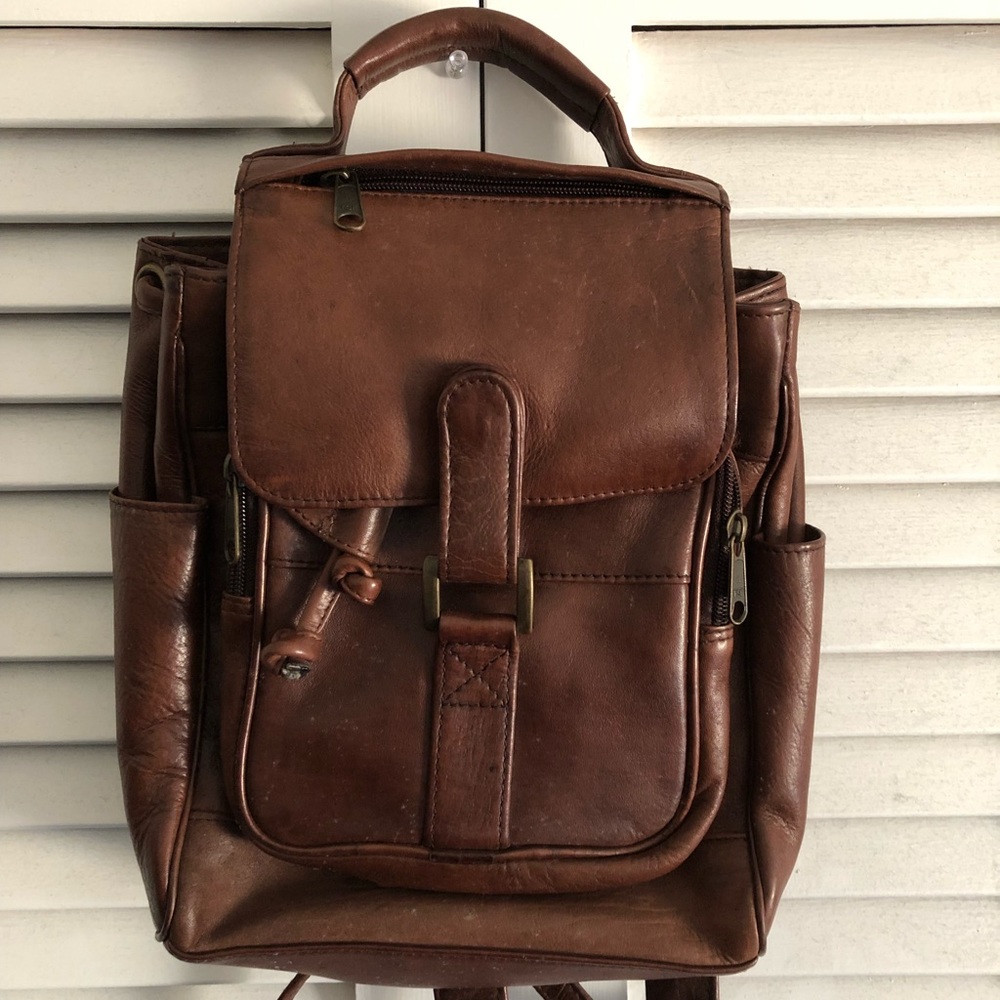 Brown Leather Backpack - image 1